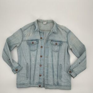 Light Blue Casual Denim Jean Jacket Size:6